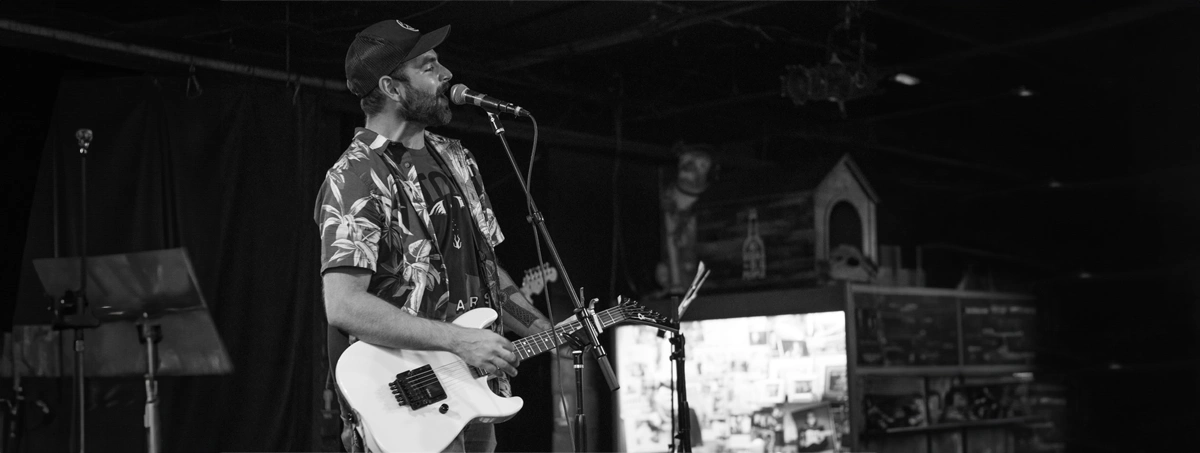 Guitarist performing on stage